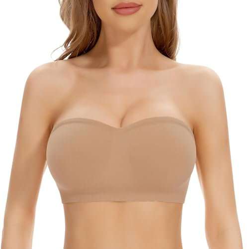 Senza Spalline Invisibile Donna Reggiseno con Coppe Grandi Reggiseno Avvolgente per Il Petto Antiscivolo Senza Spalline, Comodo e Sexy da Donna a Fascia