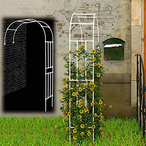 Enrejado de arco de rosas de jardín de metal para plantas trepadoras, diseño de medio arco, pérgola resistente a la intemperie para césped, patio, terraza, zarcillos de rosas, ayuda para escalada y