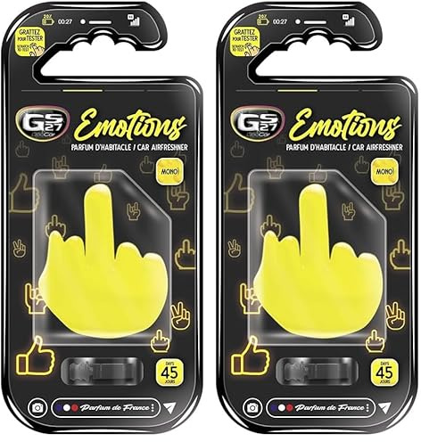 GS27 - Déocar Emotions - Fu** - Parfum Monoi - Désodorisant Voiture 100% Français - A Clipser (Lot de 2)