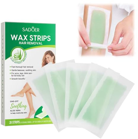 YUZNA 20 Stück Wachsstreifen Gesicht, Körper, Arme, Beine, Brust, Rücken, Bikini – für Frauen und Männer