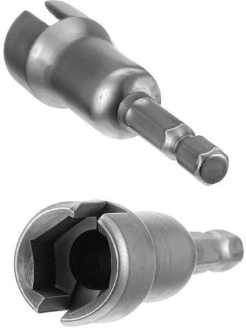 2 Stück Sechskantschaft Nuss Treiber Bit teckschlüssel, Stahl mit Hohem Kohlenstoffgehalt Flügelmutter, 1/4 Zoll Hakenschraubendreher, Steckschlüssel Werkzeuge für Panelmuttern Schrauben Auge C Haken