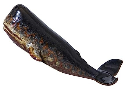 IMIKEYA Black Pottery Whale Statue Creative Figurine for Home Decor