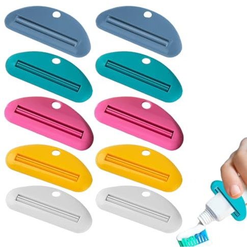 MOLZINY 10 Pièces Presse Dentifrice Presse-Tube Pratique Distributeur Pinces à Presser pour Tube de Dentifrice couleur Pince Presse à Dentifrice Plastique Presse Dentifrice pour Dentifrice Crème
