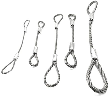 1 STÜCK Drahtseil aus Edelstahl 304. Die beiden Enden sind mit Aluminiumhülsen verdichtet. Hängeseil for Bühnenlichter. Sicherheitsseil for Hängelampen.(3 Meters,3mm)