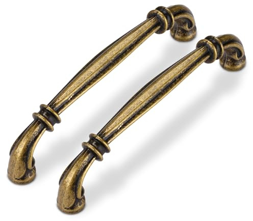 SYZOW Antike Schrankgriffe 96mm, 6 Stück Vintage Möbelgriffe Türgriffe für Küchengriffe, Garderobengriffe, Türgriffe (Bronze)