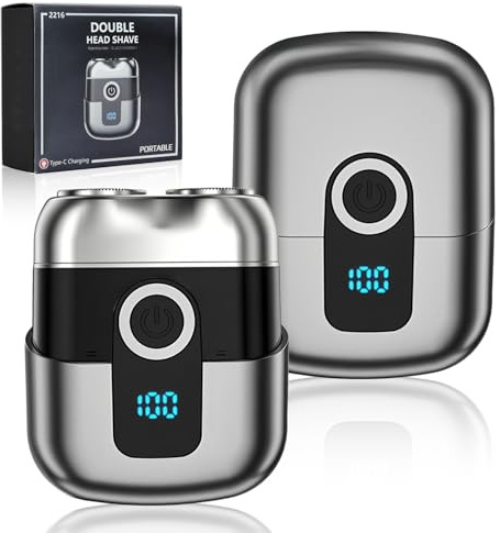 Mini Rasoio Barba, Rasoi Elettrici Portatili Impermeabile IPX7, Rasoio Elettrico Uomo da Viaggio, Electric Razor Shavers, Rasoio Umido Asciutto Viaggio, Rasatura Elettrica Tascabile per Auto