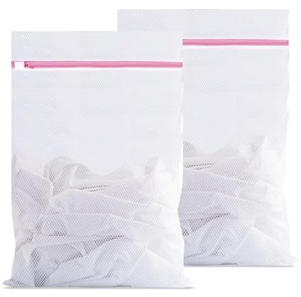 SUNNIFLY 2 Filet de Lavage Machine a Laver (30 x 40 cm), Filet Lavage Machine à Laver pour Lingerie, Draps, Manches Courtes etc (Rose)