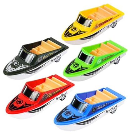 SZLIFE 5 Pezzi di Veicoli per Bambini Giocattolo Simulazione Decorazione da Tavolo Mini Barche Pullback