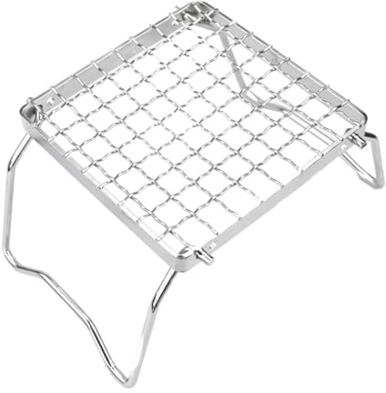 VICASKY Klappgrill Aus Edelstahl Faltbarer Lagerfeuergrill Für Camping Outdoor-Kochen Picknicks Reisen Angeln Warmhalterost Grillrost