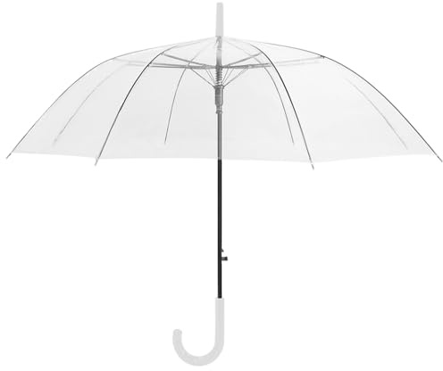 ZOLTA Transparenter Regenschirm Automatik POE Hochzeits Schirm Windfest Großer Durchmesser Transparent Stabil Handgriff für Brautpaar Fotoshooting Elegant Klarsichtschirm