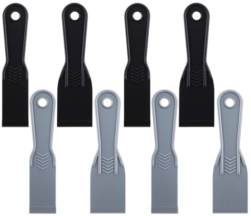 8 Pcs Plastic Putty Knife Flexible Paint Scraper Tool Repairing Putty Knife Scraper Mud Tool Set for Wall Pasting Plaster Scraping Ceilings Air Bubble Remover Sticker Installation Printing Decal