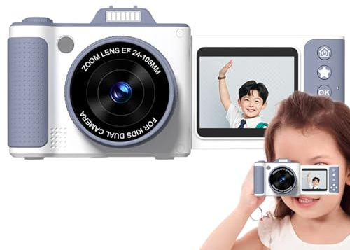 Appareil photo numérique pour enfants | Appareil photo avec écran de 6 cm | Jouet portable avec flash pour jardin, voyage, école, camping, plage, maison intérieure extérieure