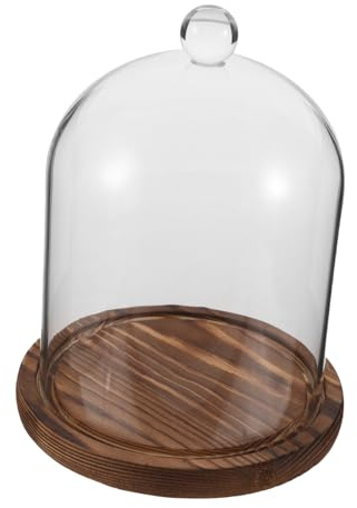 ULTECHNOVO Cloche Verre avec Socle pour Fleurs Protégées Décoration Polyvalente pour Mariage Anniversaire Bougies et Plantes Préservées