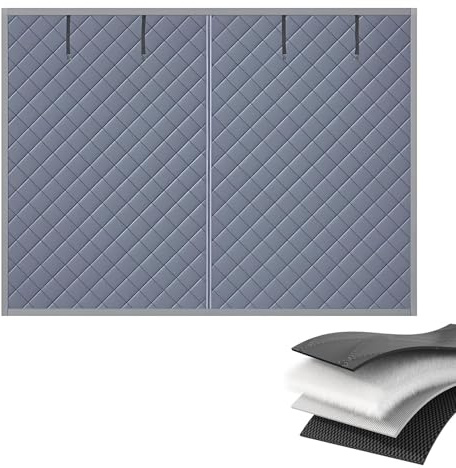 Kit D'isolation pour Porte de Garage - Rideau de Porte Magnétique À Isolation Thermique - Résistant Au Froid et À L'Eau, Coupe-Vent, Couverture D'd'Écran pour Garage en Hiver(Gray,240x220cm)