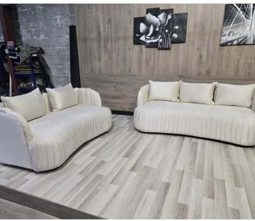 ark future Modern 3+2 Seater Sofa Set | Plush Fabric Upholstered Couch | Living Room Furniture with Cushions | Contemporary Elegant Lounge Set for Home & Apartment