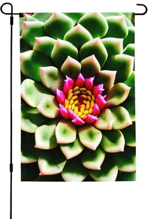 Bandera de jardín de doble cara con flores de cactus florecientes, 71 x 102 cm, pancarta decorativa para patio, porche, césped, patio, todas las estaciones
