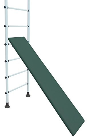 NiroSport Schrägbrett für Sprossenwand, Schrägbank, Holz, gepolstert, Kunstlederbezug, 160 x 35 cm, belastbar bis 130 kg, Grün