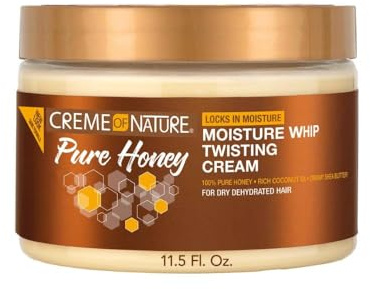 Creme of Nature - Pure Honey Twisting Cream - Crème Cheveux Bouclés, Frisés et Crépus - Noix de Coco, Beurre de Karité et Miel - Crème Coiffante Tenue Longue Durée - Hair Curler - Sans Sulfates - 326g