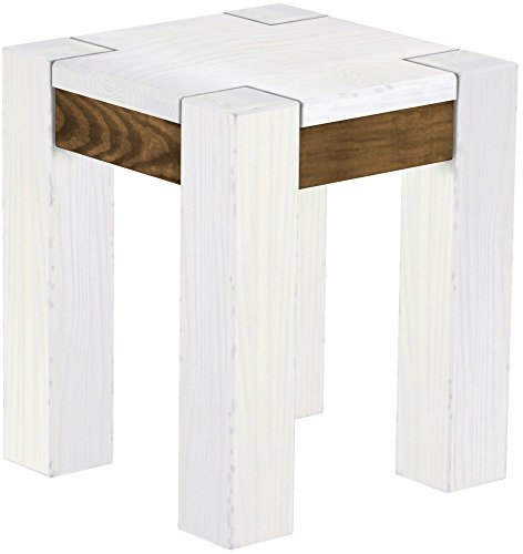 Hocker Rio Kanto Snow Eiche Pinie Massivholz Esszimmerbank Küchenbank Holzbank - Größe und Farbe wählbar Brasilmöbel