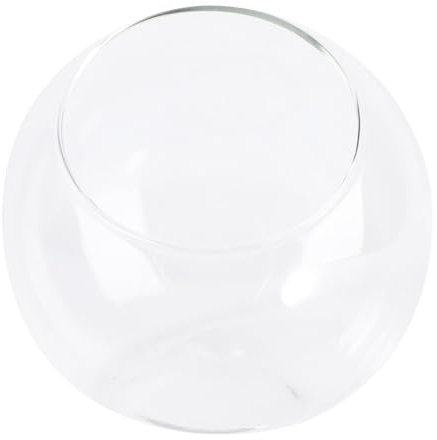 Cabilock Biseauté Bols en Verre Vase Clair Terrarium Pot du Conteneur Floral Bulle Bol Bol de Poisson Globe Vase Pièce Maîtresse pour Le Mariage Partie Événement Home Office Décor 15Cm