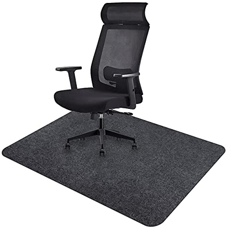 Icegrey Stuhlmatte Bodenschutzmatte Bürostuhl Rechteckig Waschbar Rutschfester Bodenschutz für Holzböden und Fliesenböden Dunkelgrau 160x140cm