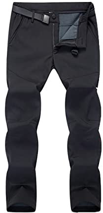 Skihose für Herren, Wandern, verhindert Spritzen, wasserdicht, winddicht, Outdoor-Sport, Klettern, Softshell-Hose, Schwarz, XXS