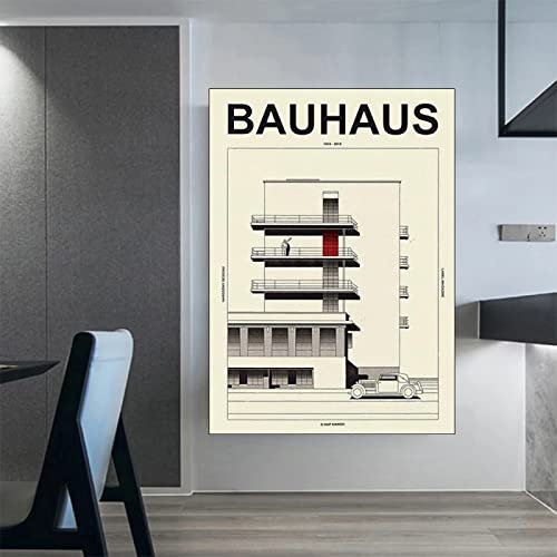 Hnyjyfa Bauhaus Poster Abstrakte Linien Geometrie Wand Bilder Modernes 1923 Ausstellungs Boho Vintage Design Kunstdrucke Galerie minimalistisches Artwork Dekor 0223360