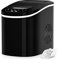 RELAX4LIFE Macchina Ghiaccio 2,2 L, Fabbricatore Cubetti 12 kg in 24 H, Ciclo Produttivo 6-13 Minuti, Tecnologia a Infrarossi, Funzionamento Automatico (Nero)
