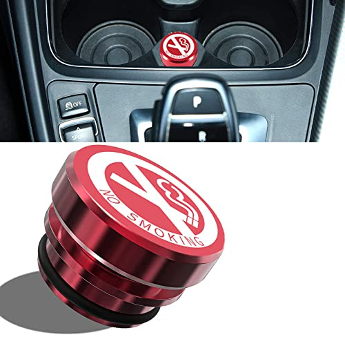 Cigarette Lighter Plug Cover for Car, Dustproof Waterproof Cigarette Lighter Plug, Fits Most Automotive Vehicles Boats with Standard 12 Volt Power Source (NO SMOKING/Red)