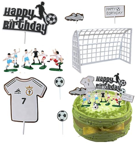 Snowtain Tartas Decoracion Tarta Futbol Cumpleaños Decoración Cake Topper Cupcake Toppers Cake Futbol Tarta Adecuado Para Fiestas Temáticas De Fútbol Deportes Cumpleaños Decoración De Tartas