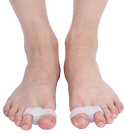 Separadores de Dedos de Gel Suave de Silicona para Terapia Hallux Valgus, Prevención del Dolor Y Relajación de Pies, Dos Dedos, Corrector de Juanetes para Juanetes Y Dedos Superpuestos(Blanco)