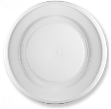 RFD- 100 | 200 | 500 Piatti in plastica riutilizzabili PIANI e FONDI Bianchi (100, FONDI)