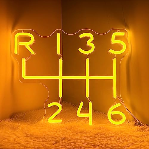 Car Gearbox Neon Sign, Neon Manual Gearbox Design Gifts for Dad, LED Garage Lamp Neon Lights for Wall Decor, Man Cave Garage Decor, USB Neon Sign for Auto Room Garage Repair Shop Gifts for Husband