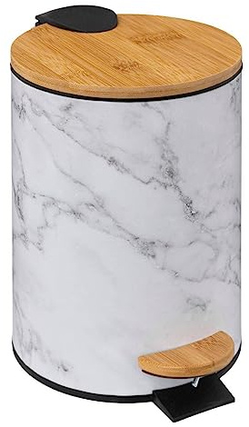 5five – Cubo de basura suave de metal 3 L, color blanco