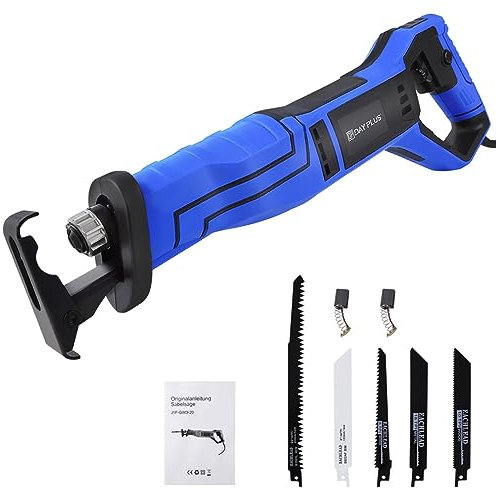 Scie à guichet 21V, scie sabre électrique manuelle, 900W, 0-2800 RPM, 20mm de largeur de coupe, changement de lame sans outil, 5pcs lame de scie pour couper le bois, le PVC, le métal et l'élagage