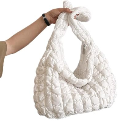 Fiorky Damen-Umhängetaschen mit Gittermuster, große Kapazität, Pendeltasche, Nylon, gesteppt, eleganter Wochenendurlaub