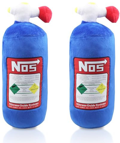 Cyrank 2Pcs Car Seat Neck Pillow, NOS Bottle Design Car Seat Head Cushion Car Neck Pillow for Driving Seat Head Rest Pillow with Ergonomic Design for Neck Pain Relief and Cervical Support