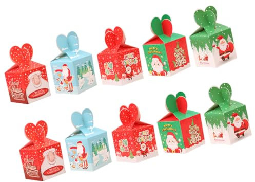 SOLUSTRE 10 Stück Schachtel festliche Atmosphäre Weihnachten Weihnachtstüten mit Süßigkeiten sicheres Material Papiermaterial Karikatur Süßigkeiten Box Verpackung Apfelkiste Geschenkbox