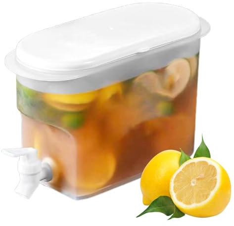 Chilled Beverage Dispenser - 3.5L Cold Infusions Pitcher, Fruit Infuser Carafe | Beverage Container with Spigot, Secure Leak Proof Faucet, Iced Tea Pitcher for Lemonade Juice Milk and Cold Beverages