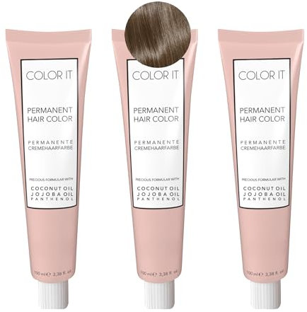 COLOR.IT by BM - Permanente Haarfarbe in Salonqualität, 3x 100ml (7.0 Mittelblond, 3er Pack)