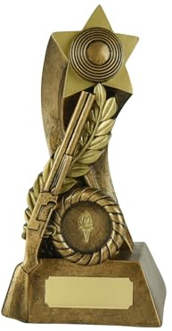 SilverTrophy: Gun Shooting Gold Trophy - Clay Pigeon, Air Rifle, Pheasant, Farmers, Stag Do's, Hunting Events, Winners, Champions, Team Prizes, Star Award Engraving Plate Present Gift