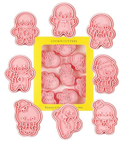 8 stampi per fondente, formine per biscotti di Natale, omino di pan di, stampi per biscotti a di omino di pan di, per decorare biscotti