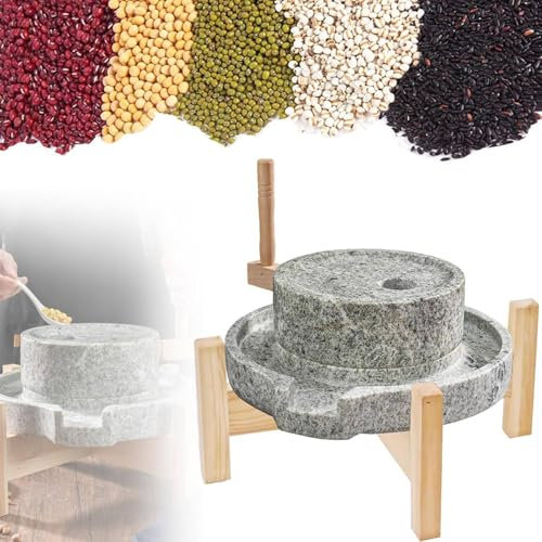 Getreidemühle Manuelle Steinmühle Mühle Für Mehl Klein, Handmade Granit Steinmühle Für Küche,Getreidemühle Für Sojabohnen,Mungobohnen,Paprika,Gewürze,Weizen,Chili