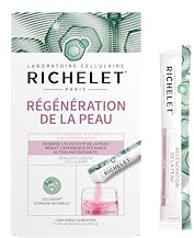 RICHELET® - Régénération de la Peau stick - Complément Alimentaire Peau – Peptides de Collagène, Acide Hyaluronique et CELLENIUM TM – 1 stick/jour - 28 jours – goût fraise-kiwi