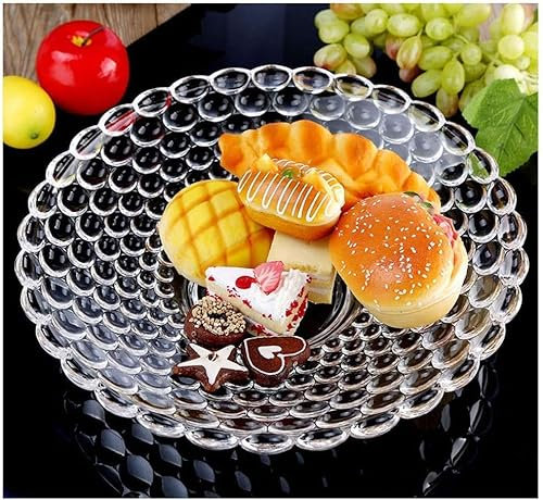 Frutero de cristal de gran tamaño de lujo, elegante centro de mesa de cristal transparente para decoración de mesa de comedor, elegante servidor de frutas y ensaladas con diseño artesanal para el