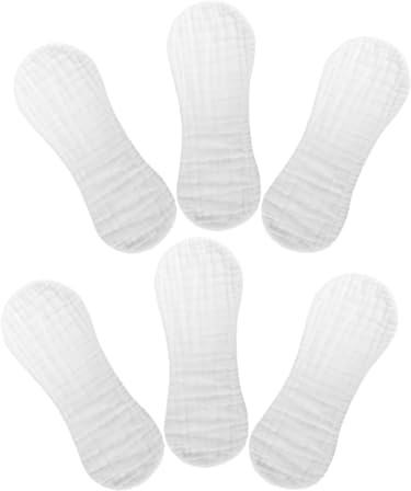 TOYANDONA 6pcs Soft Cotton Muslin Burp Cloths Reusable Wash Cloths for Boys and Girls Highly Absorbent and Breathable Diapers for Feeding and Bath