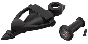 Türklopfer,TüRklopfer Aus Gusseisen Türklopfer aus Zinklegierung for Holz- und Stahltüren mit einer Türstärke von 3,5 bis 4,9 cm, mit hochauflösendem 180-Grad-Türspion(Color-Black)