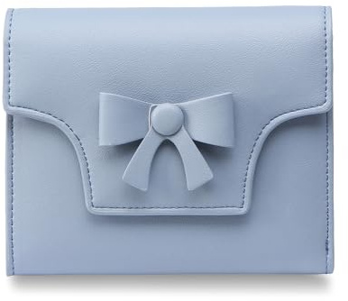 yiijay Small Wallet for Women Cute Bowknot RFID Blocking Bifold Leather Credit Card Holder Compact Wallet Lady Girls' Mini Purse with Zipper Pocket