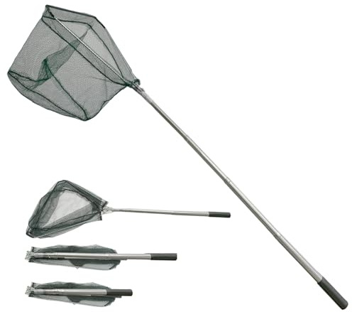 Telescopic Folding Fishing Landing Net,1.75m Stainless Steel Pole,Collapsible Extensible Long Handle,Triangular Net,For Bird Fish Catch,Aquarium,Ponds Floating Objects