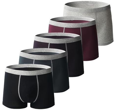 Calzoncillos tipo bóxer para incontinencia ultra absorbentes para hombre, reutilizables, lavables, cómodos, a prueba de fugas, 2025 (5 unidades, C, XXL)